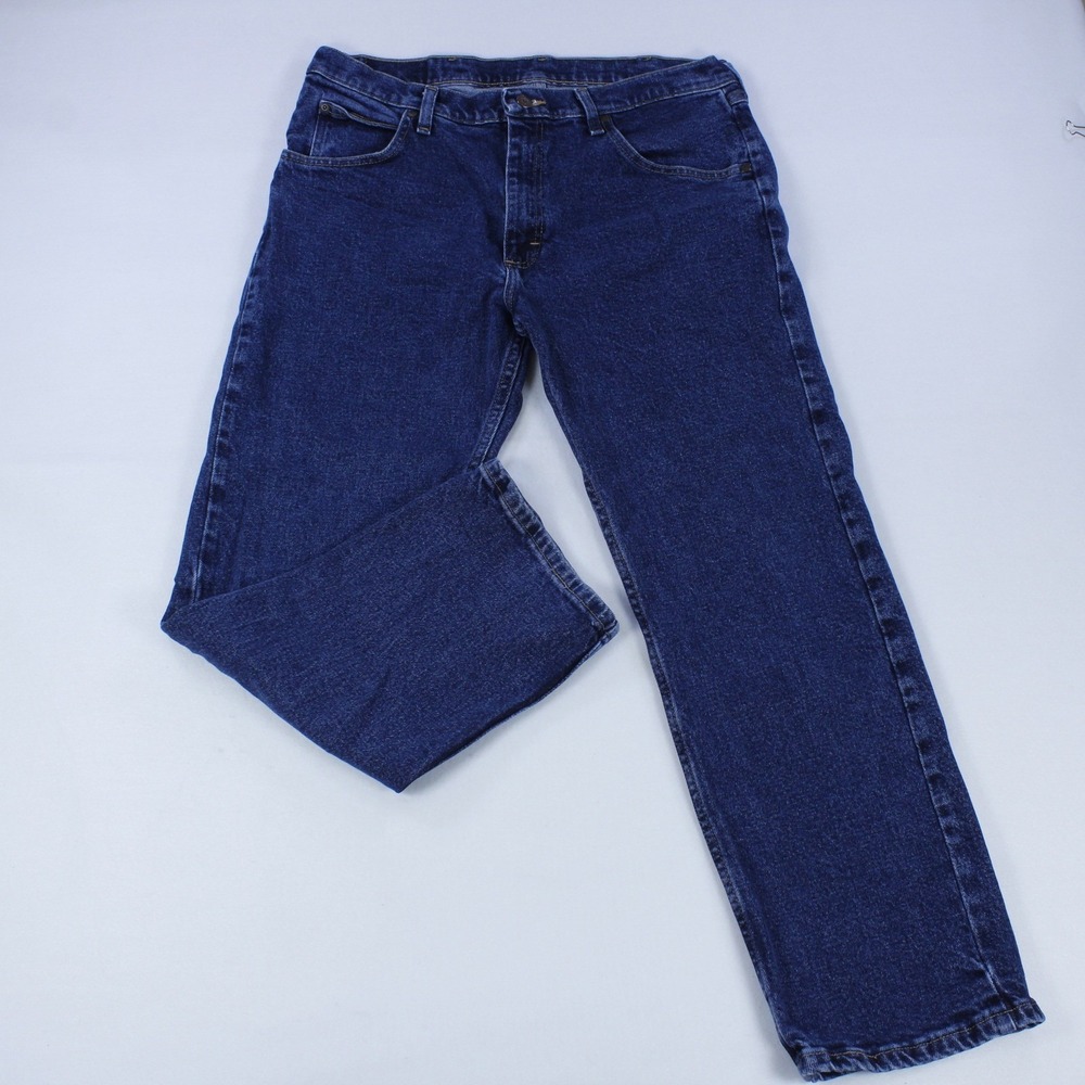 Men's Wrangler Classic Fit Jeans - Size 34x29 - Straight Leg - Dark Blue